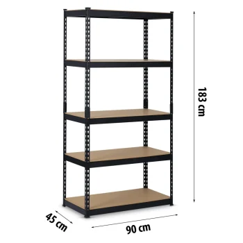 Metalni Stalak Za Odlaganje 183 X 90 X 45 Cm Humberg Hr 700 Crni (570001) 9