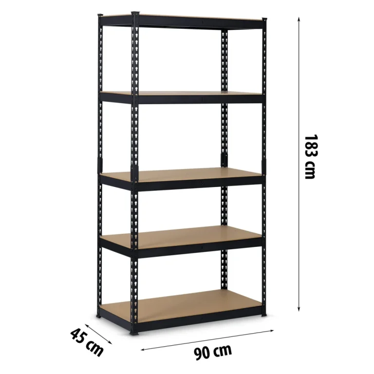 Metalni Stalak Za Odlaganje 183 X 90 X 45 Cm Humberg Hr 700 Crni (570001) 9