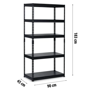 Metalni Stalak Za Odlaganje 183 X 90 X 45 Cm Humberg Hr 700 Crni (570010) 4