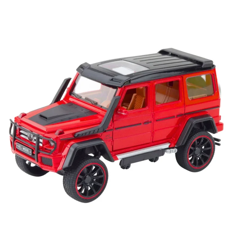Metalni Terenski Automobil S Povlačenjem Unatrag, Otvaranjem Vrata, Crveni 1:22 3