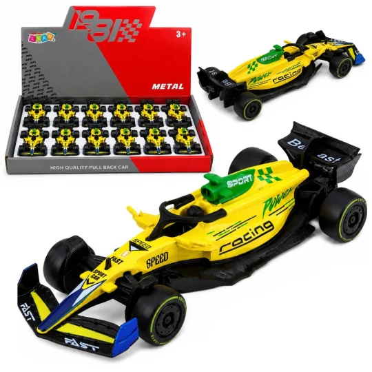 Metalni Trkaći Automobil Formule 1, žuti, 1:43 1