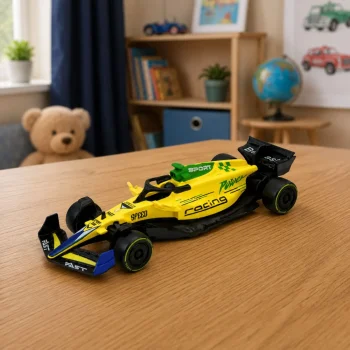 Metalni Trkaći Automobil Formule 1, žuti, 1:43 4