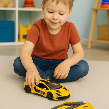 Metalni Trkaći Automobil, Povlačenje, žuti, 1:32 6