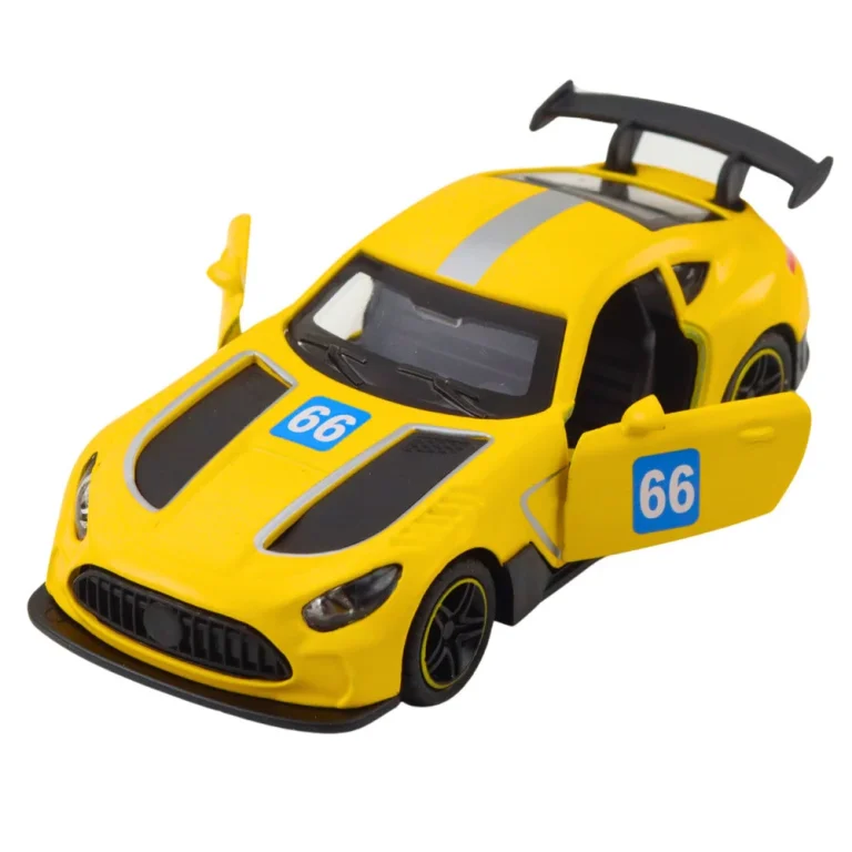 Metalni Trkaći Automobil, Povlačenje, žuti, 1:43 3