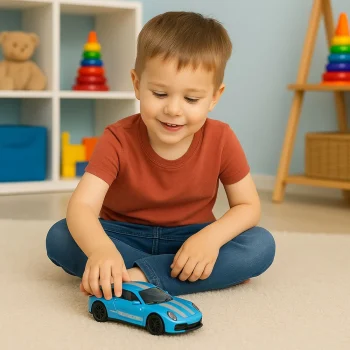 Metalni Trkaći Automobil S Otvarajućim Vratima Plavi Gtrs 1:43 5