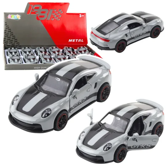 Metalni Trkaći Automobil S Otvarajućim Vratima, Sivi Gtrs 1:43 1