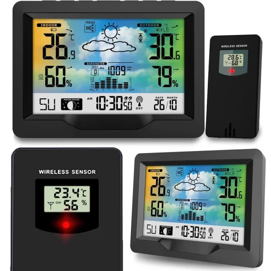 Meteorološka Stanica S Zaslonom Bd 901 Crna 1