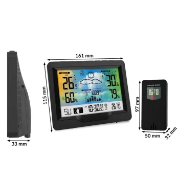 Meteorološka Stanica S Zaslonom Bd 901 Crna 6
