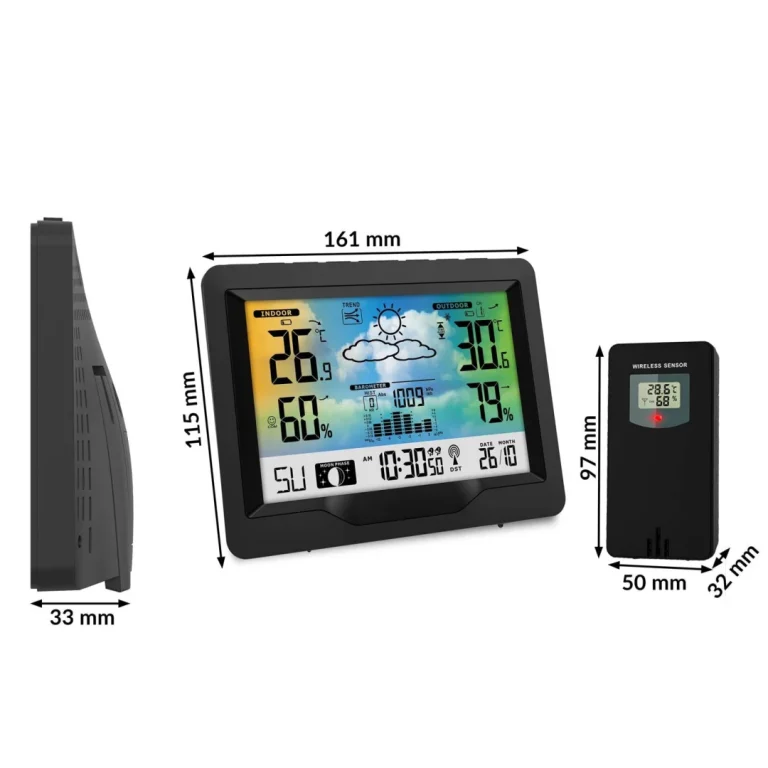 Meteorološka Stanica S Zaslonom Bd 901 Crna 6