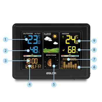 Meteorološka Stanica S Zaslonom Bd 907 Crna 10