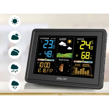 Meteorološka Stanica S Zaslonom Bd 907 Crna 5