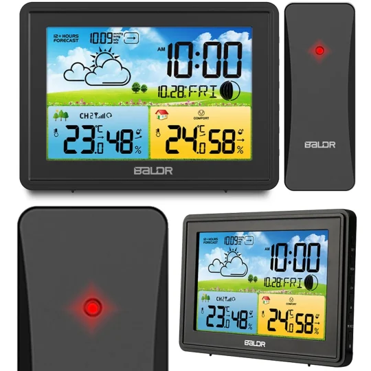 Meteorološka Stanica S Zaslonom Bd 908 Crna 1