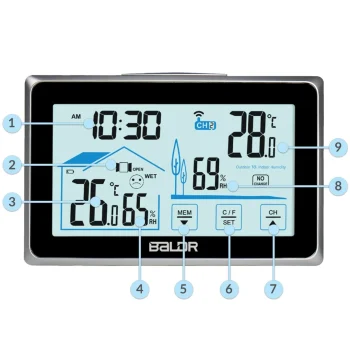 Meteorološka Stanica S Zaslonom Bd 910 Crna 8