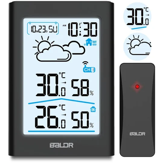 Meteorološka Stanica S Zaslonom Bd 911 Crna 1