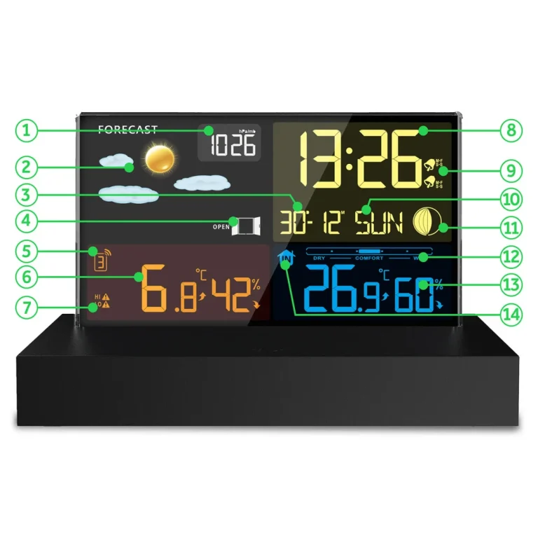 Meteorološka Stanica S Zaslonom Bd 912 Crna 8