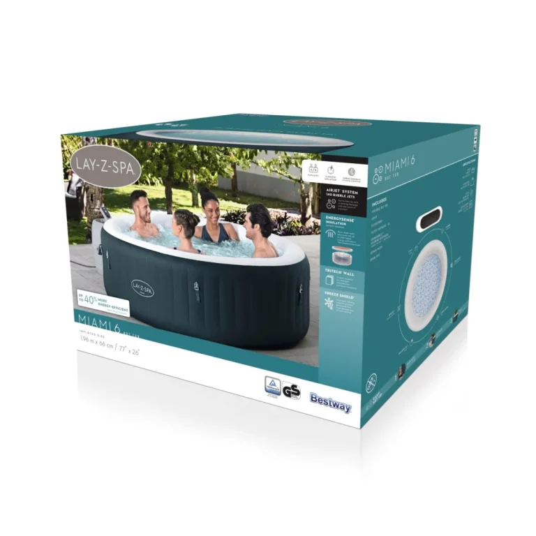 Miami Airjet 6 Lay Z Spa Bestway Napuhavajući Vrtni Jacuzzi + Pribor 9