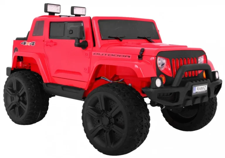 Mighty Jeep Auto Na Akumulator 4x4, Crveni 2