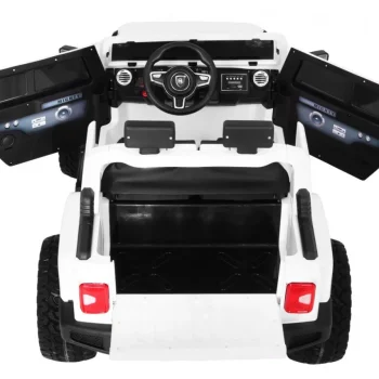 Mighty Jeep Automobil Na Baterije Za Djecu, Bijeli + 2 Sjedala + 4x4 Pogon + 2 Nosača, Bijela 3