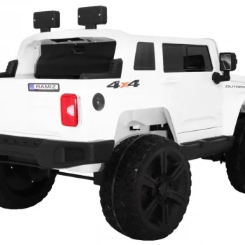 Mighty Jeep Automobil Na Baterije Za Djecu, Bijeli + 2 Sjedala + 4x4 Pogon + 2 Nosača, Bijela 7