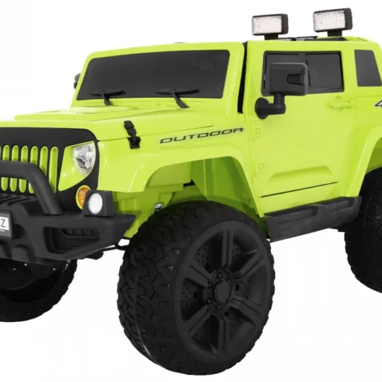 Mighty Jeep Automobil Na Baterije Za Djecu, Zeleni + 2 Sjedala + 4x4 Pogon + 2 Nosača, Zelena 1