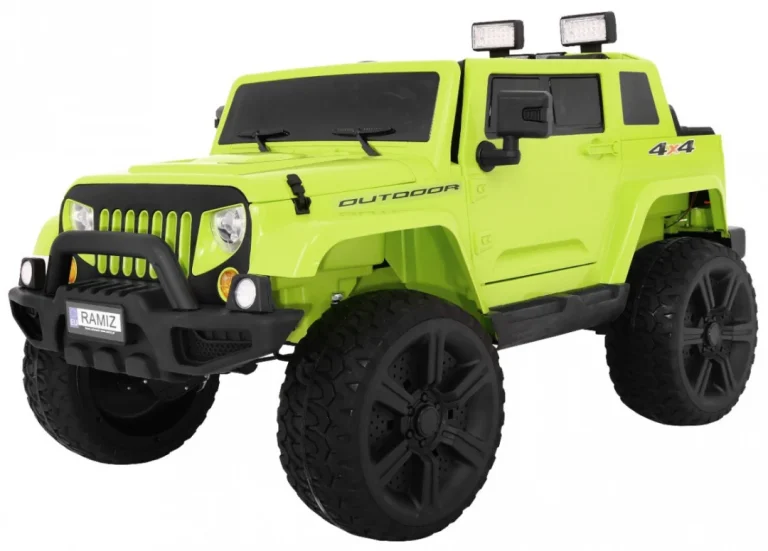 Mighty Jeep Automobil Na Baterije Za Djecu, Zeleni + 2 Sjedala + 4x4 Pogon + 2 Nosača, Zelena 1