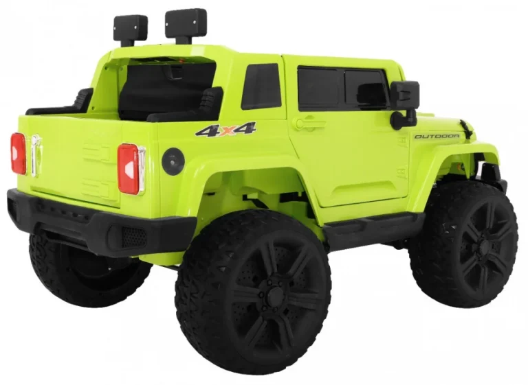 Mighty Jeep Automobil Na Baterije Za Djecu, Zeleni + 2 Sjedala + 4x4 Pogon + 2 Nosača, Zelena 2