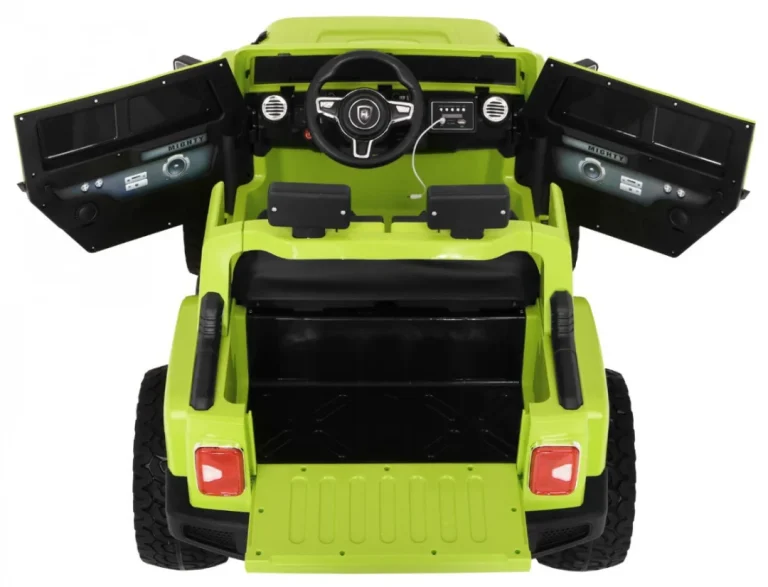 Mighty Jeep Automobil Na Baterije Za Djecu, Zeleni + 2 Sjedala + 4x4 Pogon + 2 Nosača, Zelena 3