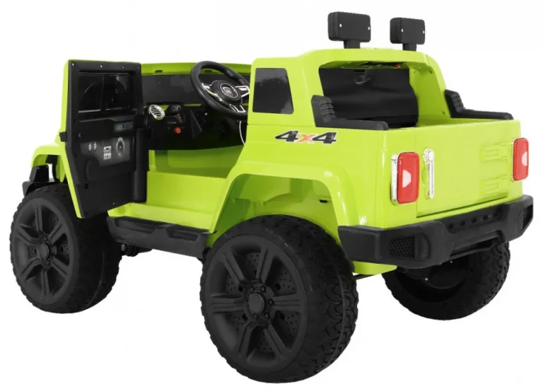 Mighty Jeep Automobil Na Baterije Za Djecu, Zeleni + 2 Sjedala + 4x4 Pogon + 2 Nosača, Zelena 5