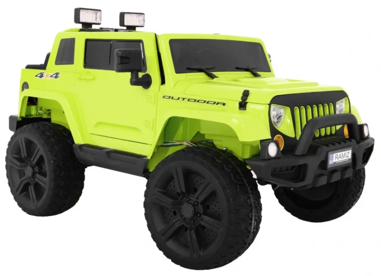 Mighty Jeep Automobil Na Baterije Za Djecu, Zeleni + 2 Sjedala + 4x4 Pogon + 2 Nosača, Zelena 6