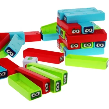 Mini Jenga Arkadna Igra Za Djecu 3+. Gradnja Tornja + 30 šarenih Blokova + Kockice 2