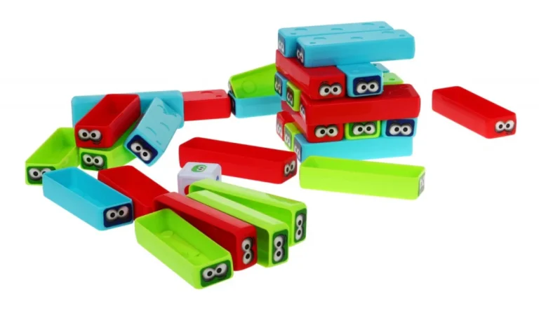 Mini Jenga Arkadna Igra Za Djecu 3+. Gradnja Tornja + 30 šarenih Blokova + Kockice 2