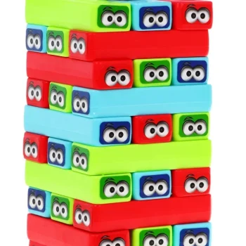 Mini Jenga Arkadna Igra Za Djecu 3+. Gradnja Tornja + 30 šarenih Blokova + Kockice 3
