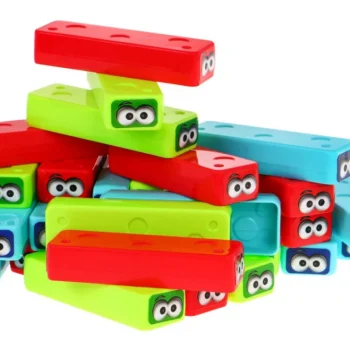 Mini Jenga Arkadna Igra Za Djecu 3+. Gradnja Tornja + 30 šarenih Blokova + Kockice 4