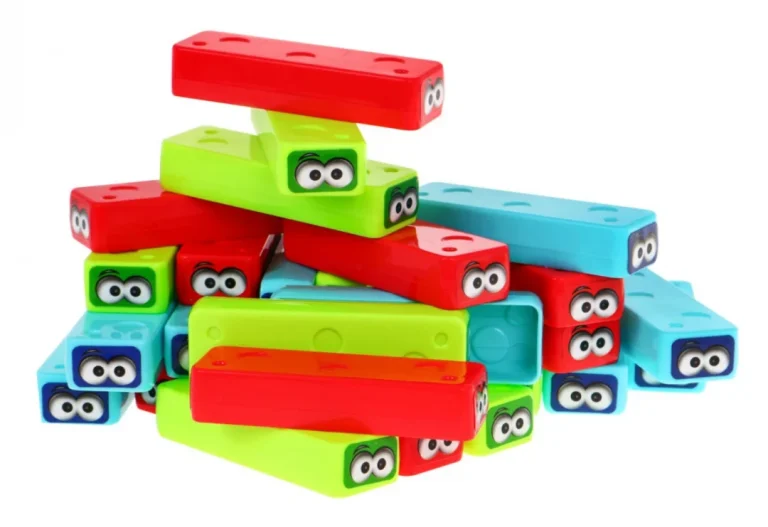 Mini Jenga Arkadna Igra Za Djecu 3+. Gradnja Tornja + 30 šarenih Blokova + Kockice 4