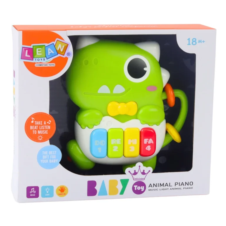 Mini Klavir Dinosaur, Zelena, Svjetla I Zvukovi, 18 Mj.+ 3