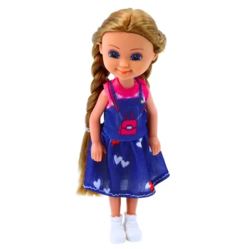 Mini Lutka S Dugom Kosom U Haljini, 15 Cm, Miks Boja 3