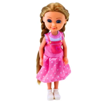 Mini Lutka S Dugom Kosom U Haljini, 15 Cm, Miks Boja 4