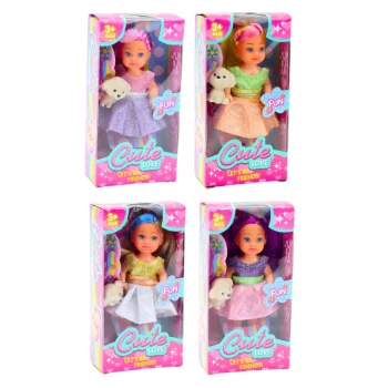 Mini Lutka U Haljini S Psom, Pupil Miks, 12 Cm 6
