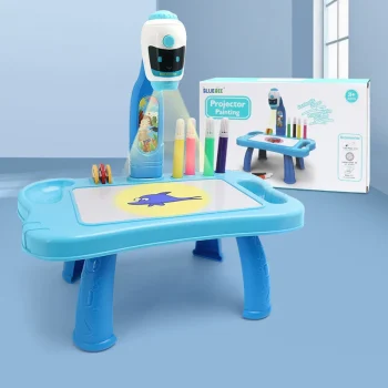 Mini Projektor Robotski Stol 2u1, Plavi, S Priborom Za Crtanje 2
