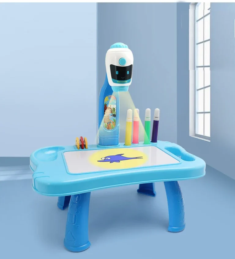 Mini Projektor Robotski Stol 2u1, Plavi, S Priborom Za Crtanje 4