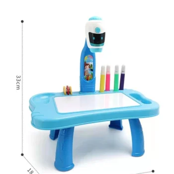 Mini Projektor Robotski Stol 2u1, Plavi, S Priborom Za Crtanje 5