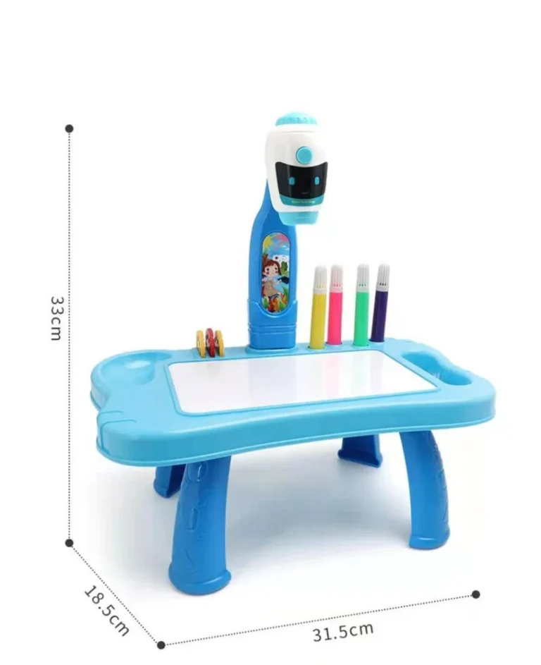 Mini Projektor Robotski Stol 2u1, Plavi, S Priborom Za Crtanje 5