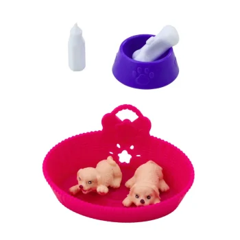 Mini Set: Lutka S Dva štenca, Krevetom I Bočicom 3