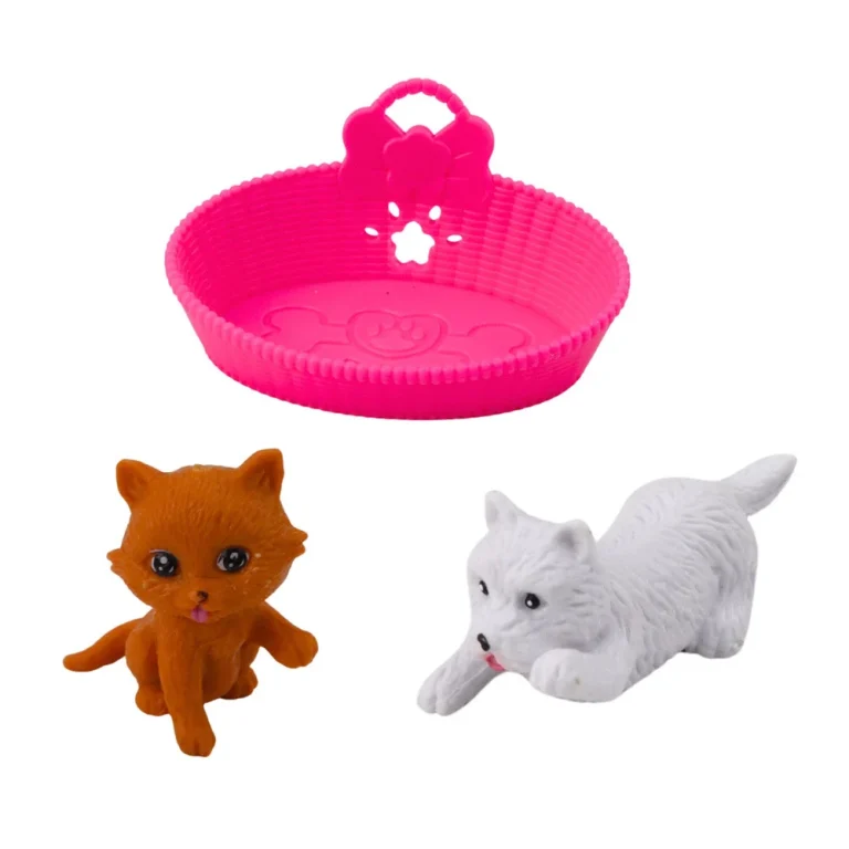 Mini Set: Lutka Sa Psom I Mačićem, Krevetom I Zdjelicom 3