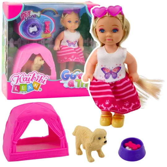 Mini Set: Lutka Sa Psom, šatorom I Dodacima 1