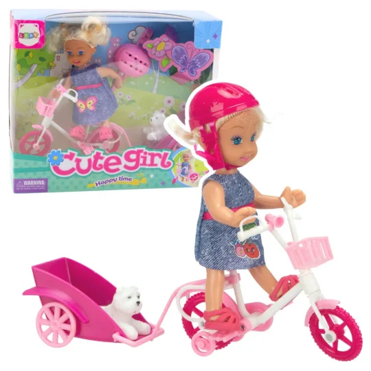 Mini Set Lutke S Biciklom, Prikolicom Za Psa I Kacigom 1