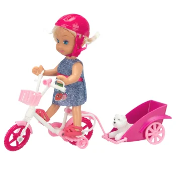 Mini Set Lutke S Biciklom, Prikolicom Za Psa I Kacigom 2