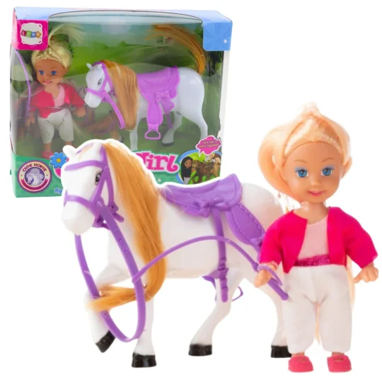 Mini Set Lutke S Konjem, Jahaćim Kostimom I Sedlom 1