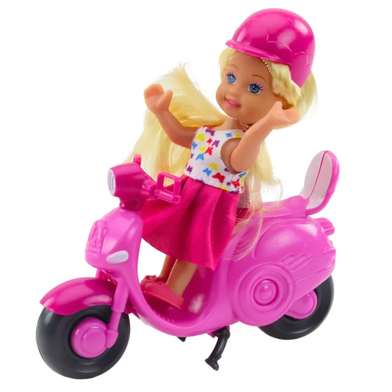Mini Set Lutke S Ružičastim Romobilom I Kacigom 2