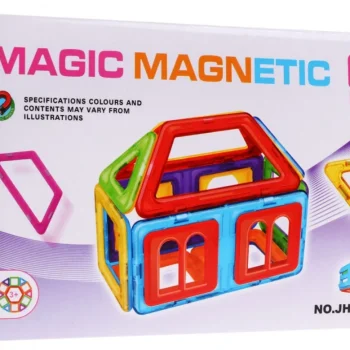 Mini Set Magnetskih Blokova Za Djecu 3+. Šareni Elementi 13 Kom. + šablon Za, Višebojan 3